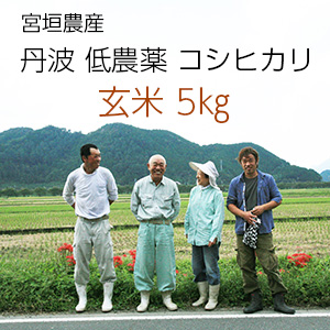丹波低農薬コシヒカリ玄米5Kg
